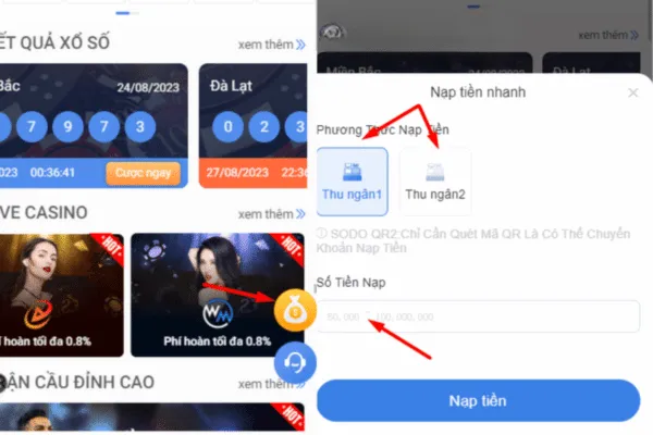 nạp tiền sodo66 qua nạp nhanh